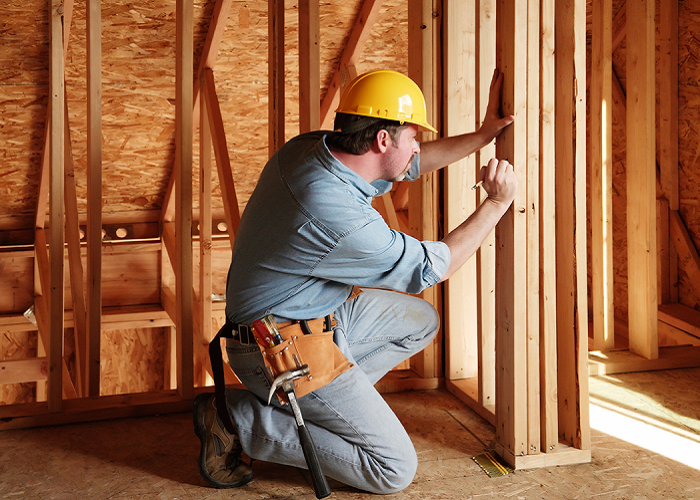 Woodworker, wall panel mounting job